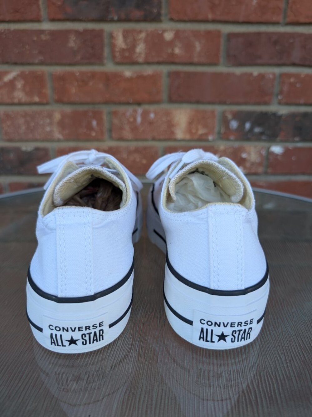 Women's Converse All Star Platform Sneakers White Shoes Size 7.5 - Picture 9 of 10